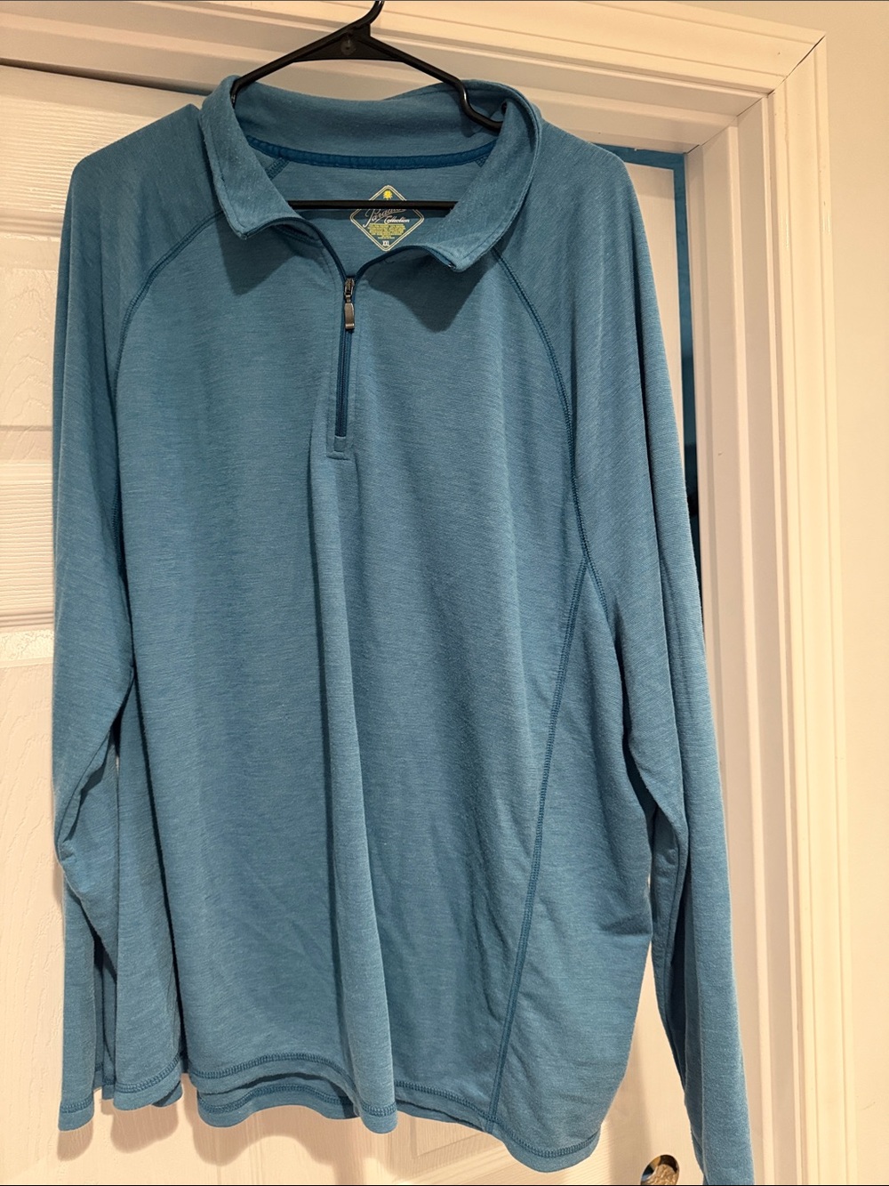 Light Blue Men's Long Sleeve Quarter-Zip Performance Shirt